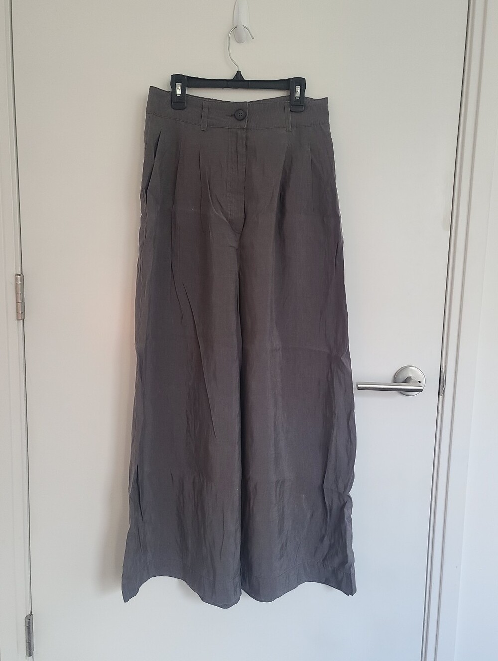 Zara Wide Leg Pants in Charcoal Gray
